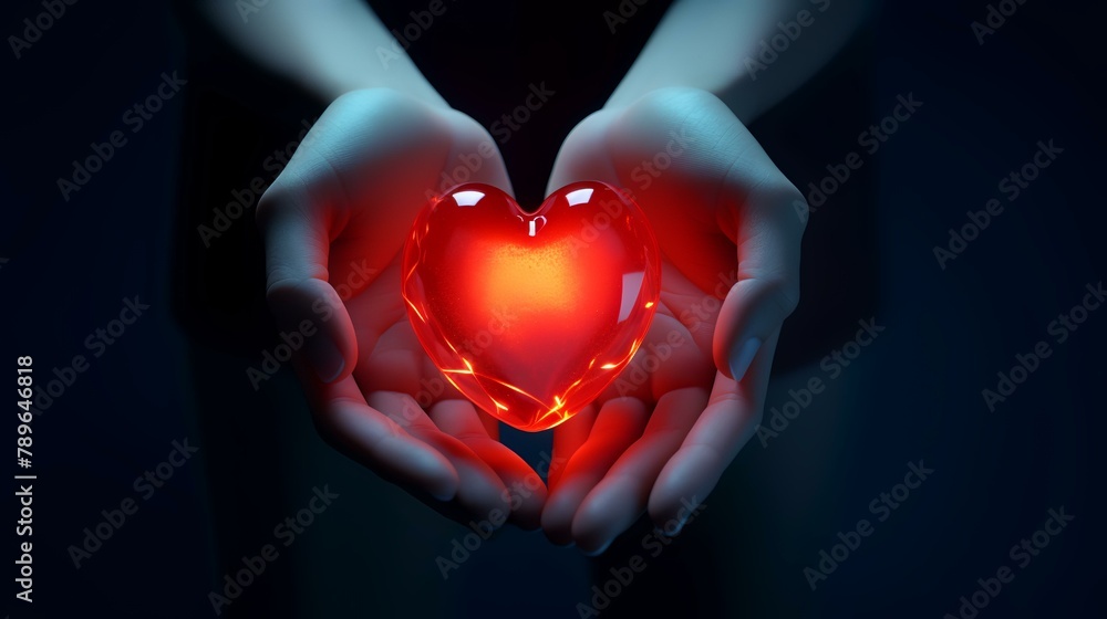 Heart in the hands of a woman. Valentine's Day concept. Heart in the hands of a woman. Valentine's Day concept.