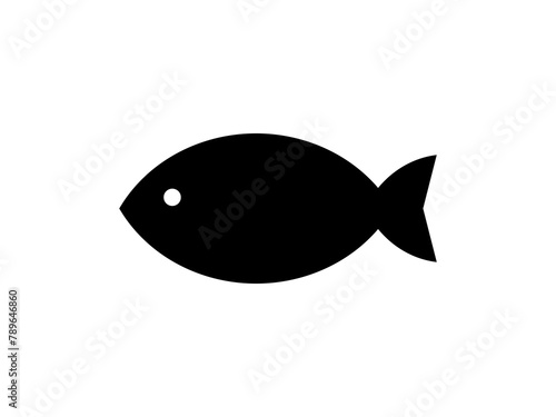 ミニマル魚マークF：黒 © designbeginner
