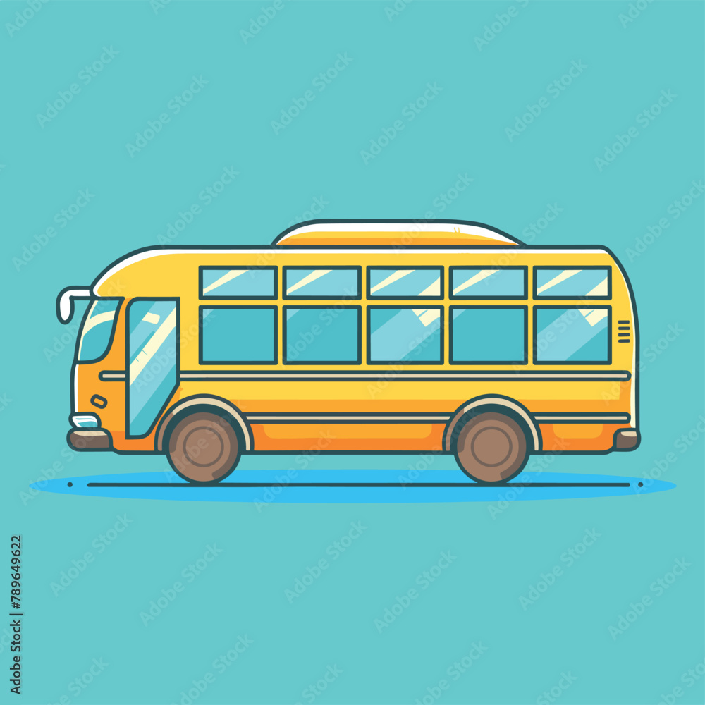 School bus vehicle cartoon flat vector illustration School bus vehicle cartoon flat vector illustration