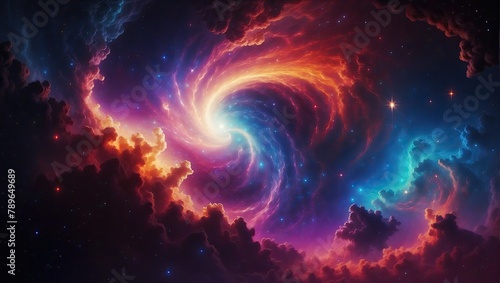Beautiful cosmic Outer Space background Wallpaper Illustration 