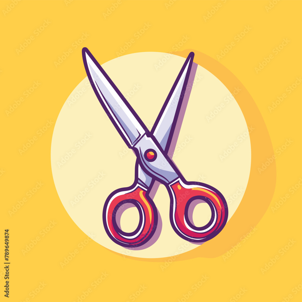 Scissor cartoon drawing flat vector illustration Scissor cartoon drawing flat vector illustration
