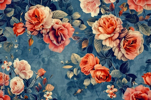 Beautiful seamless floral pattern with watercolor effect. AI generated illustration