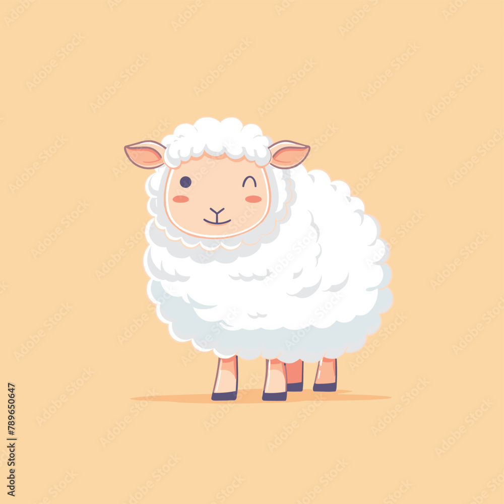 Cute sheep cartoon illustration vector design for children Cute sheep cartoon illustration vector design for children