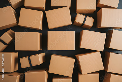 Brown cardboard boxes copy space Brown cardboard boxes with ample copy space
