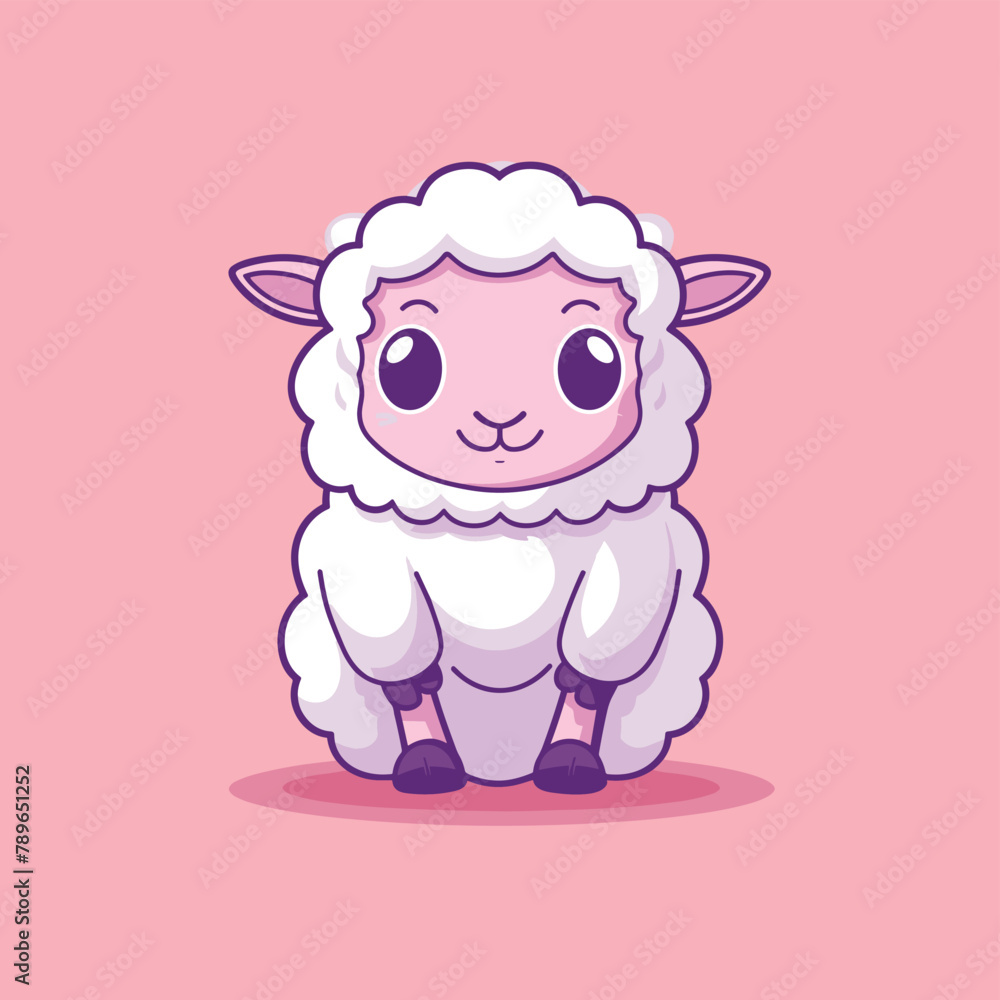 Cute sheep cartoon illustration vector design for children Cute sheep cartoon illustration vector design for children