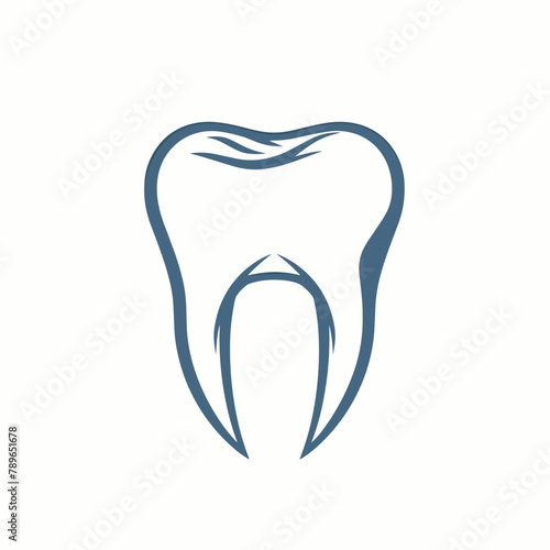 Simple tooth logo icon design flat vector illustration