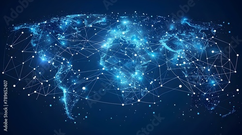 Global Connectivity Web on a Starry Backdrop. Concept Global Connectivity, Web Design, Night Sky, Digital World, Online Communication