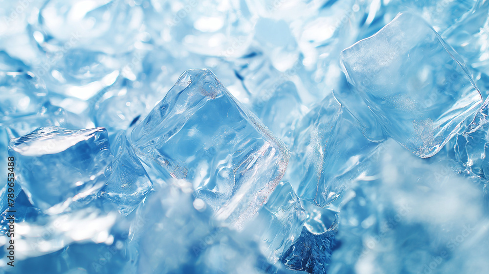 Blue ice cubes background Blue ice cubes background