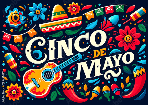 Happy Cinco de mayo background with flag for federal holiday in Mexico and Cinco de Mayo May 5 Mexican holiday  Vector illustration design for Flyer  Poster  Card  Mexican holiday  Post  Banner  Cover