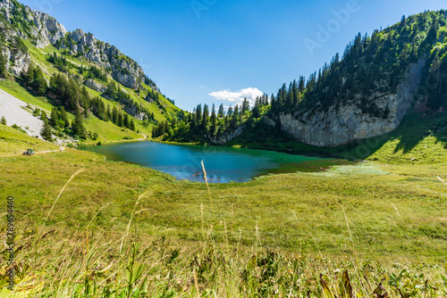 le lac à chatel -abondance- chatel France en été 