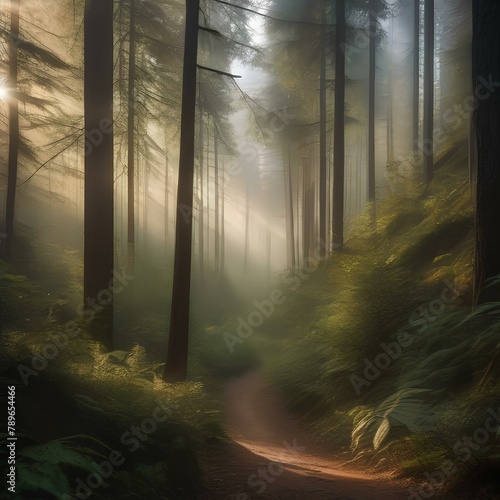 A misty morning in a dense forest2