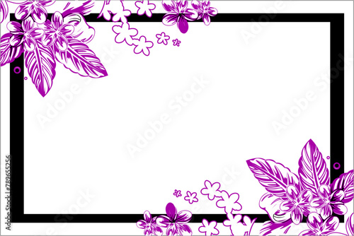 abstract vector background design with floral patterns and black line