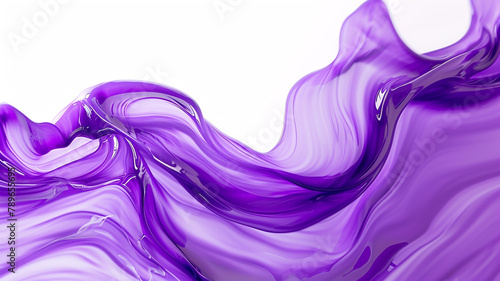 Purple and Pink Liquid Wave on White Background