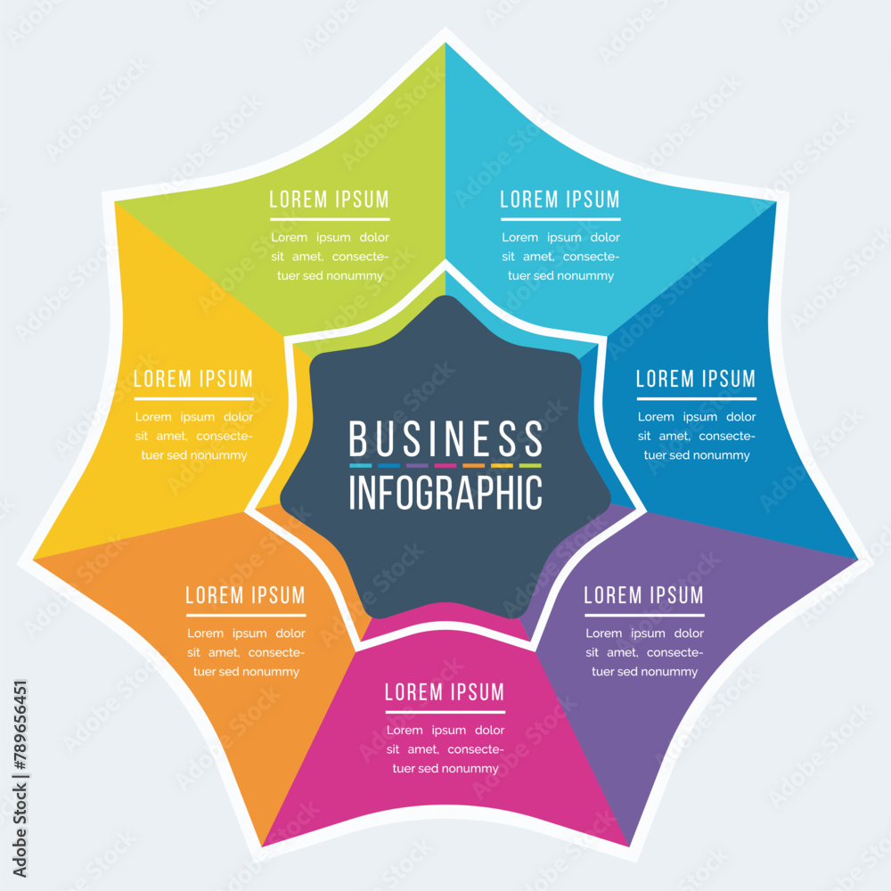 Infographic design 7 Steps, objects, elements or options information business colorful infographic template Infographic design 7 Steps, objects, elements or options information business colorful infographic template