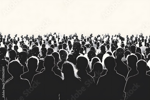 Silhouettes of people - large crowd - additional ai and eps format available on request . photo