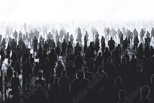 Silhouettes of people - large crowd - additional ai and eps format available on request . photo