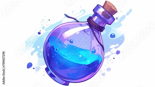 Cartoon illustration of a poison bottle icon designed for web usage photo