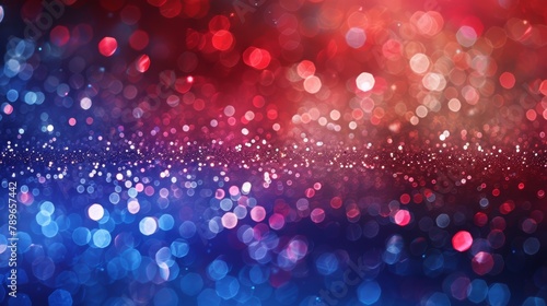 Dynamic bokeh lights on blue and red gradient background