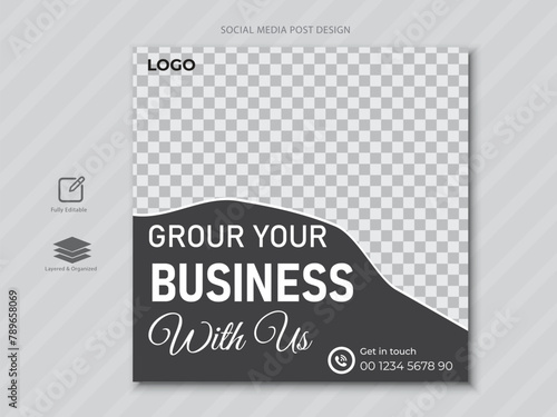 Corporate digital marketing agency Social media post design template.
