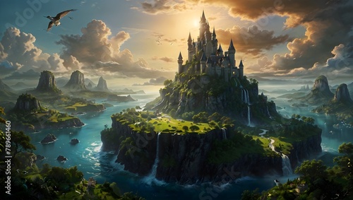 Step into a wondrous world of magic and wonder, where fantastical beasts and levitating islands coexist in a stunning blend of realism and fantasy.