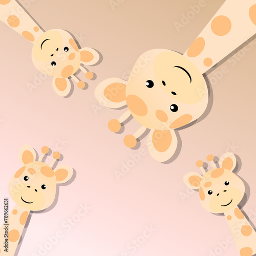 Funny giraffes illustration 