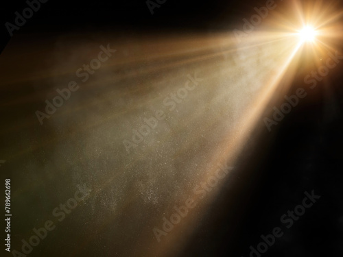 spotlight on stage or gods rays isolated on black background 