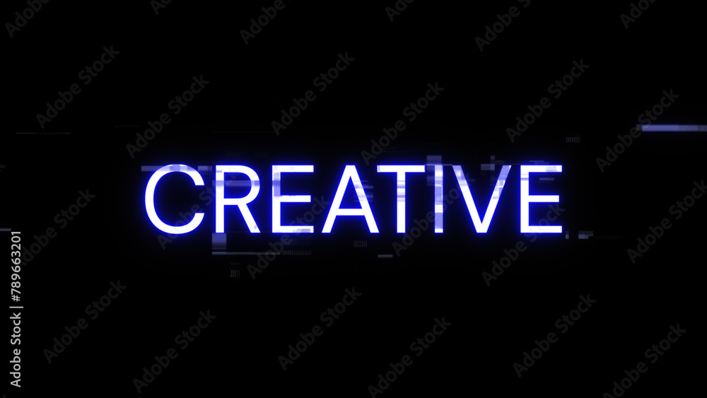 3D rendering creative text with screen effects of technological glitches 3D rendering creative text with screen effects of technological glitches