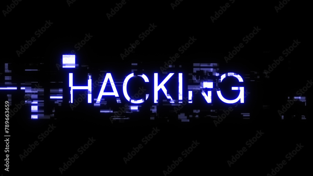 Obraz premium 3D rendering hacking text with screen effects of technological glitches