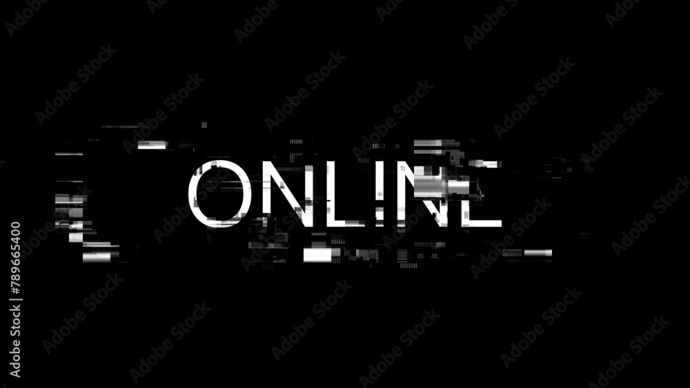 3D rendering online text with screen effects of technological glitches 3D rendering online text with screen effects of technological glitches