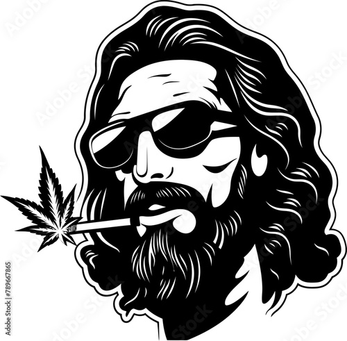 Mary Jane Moments Cartoon Character Enjoying a Joint Smokin Sidekick Cartoon Character with Weed Symbol