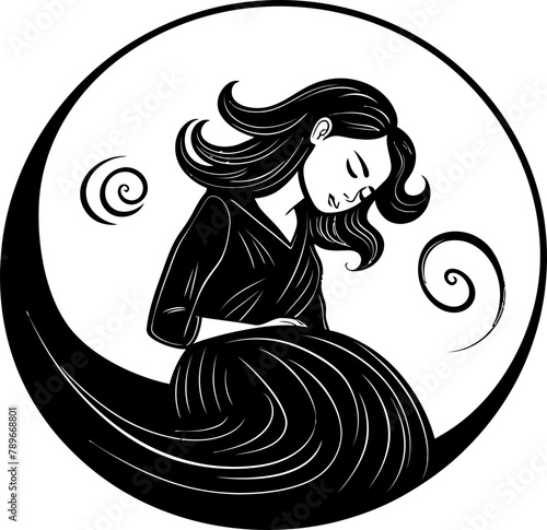 Maternity Magic Happy Expectant Mother Logo Pregnancy Paradise Radiant Pregnant Woman Vector