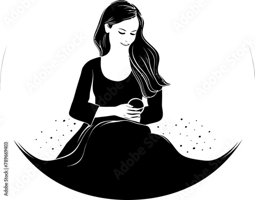 Radiant Expectancy Happy Pregnancy Symbol Blossoming Joy Joyful Maternity Emblem