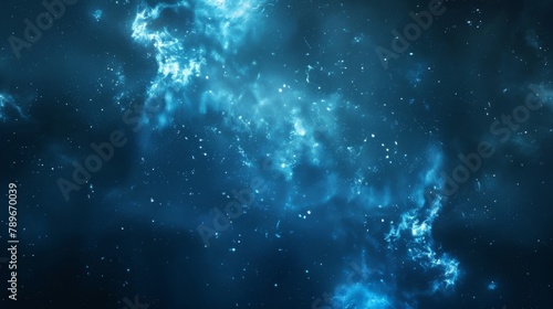 Deep space view with a starry sky and cosmic dust creating an ethereal celestial background. Illustration of a galaxy for astronomy enthusiasts.