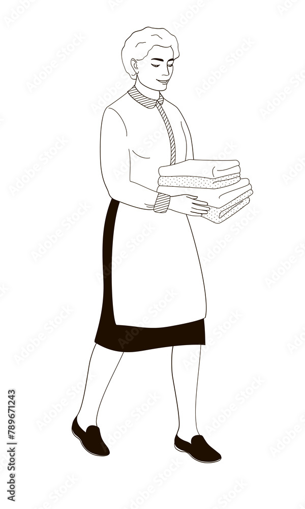 hotel staff female character, maid hotel staff female character, maid