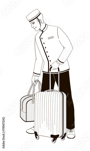 hotel staff   male character, porter