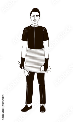 hotel staff female character housekeeping