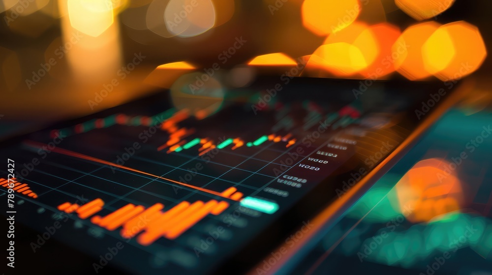 gold price chart on a tablet screen, highlighting fluctuations in gold value as investors monitor precious metal markets. gold price chart on a tablet screen, highlighting fluctuations in gold value as investors monitor precious metal markets.