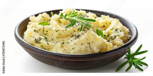 boiled potatoes with herbs Generative AI photo