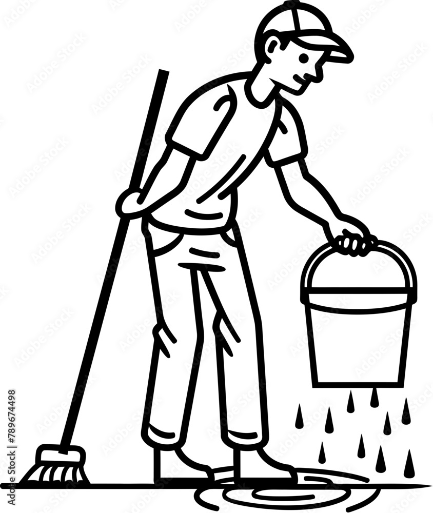Gleam Team Man with Bucket Logo Vector Pristine Properties Cleaning Floor Emblem Emblem Gleam Team Man with Bucket Logo Vector Pristine Properties Cleaning Floor Emblem Emblem