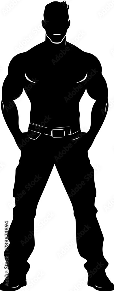 FlexFrame Jeans Pant Logo Vector Muscled Stride Denim Clad Emblem Symbol