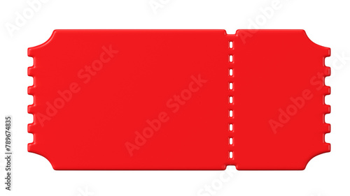 3D raffle ticket png clipart, red illustration on transparent background photo