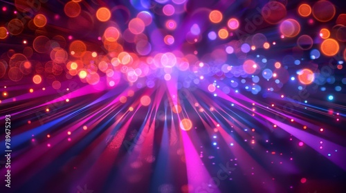 A colorful abstract background with bright lights and dots  AI
