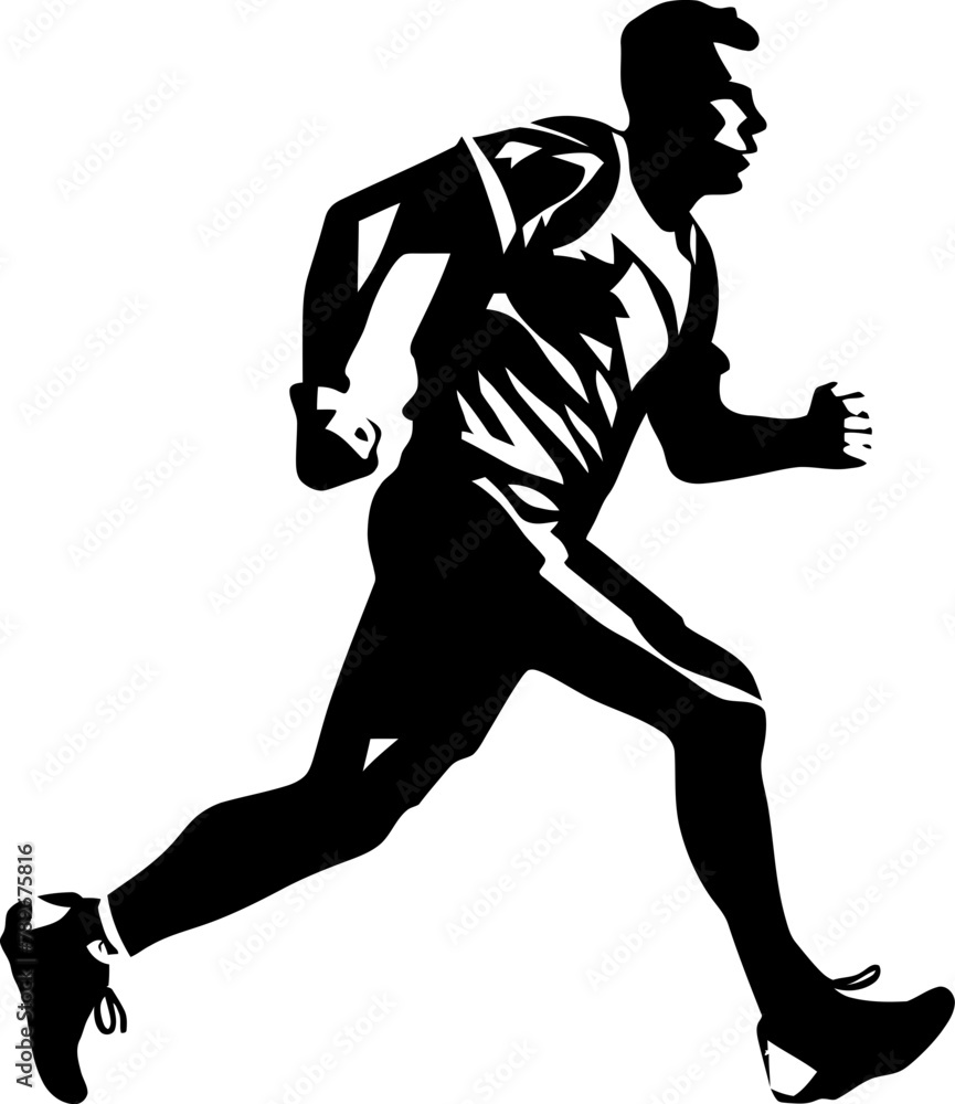 Swift Stride Running Side View Logo Vector Sprinter Spirit Runner Icon Design