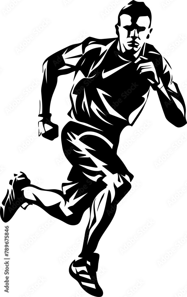 Swift Stride Athlete Emblem Vector Sprinter Surge Running Side View Logo Swift Stride Athlete Emblem Vector Sprinter Surge Running Side View Logo