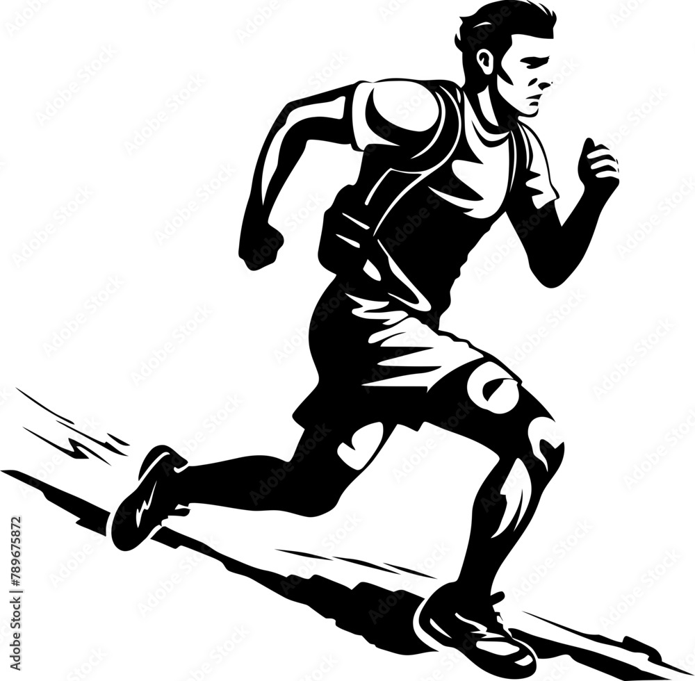 Speedy Stride Running Icon Vector Endurance Effort Sprinter Logo Icon