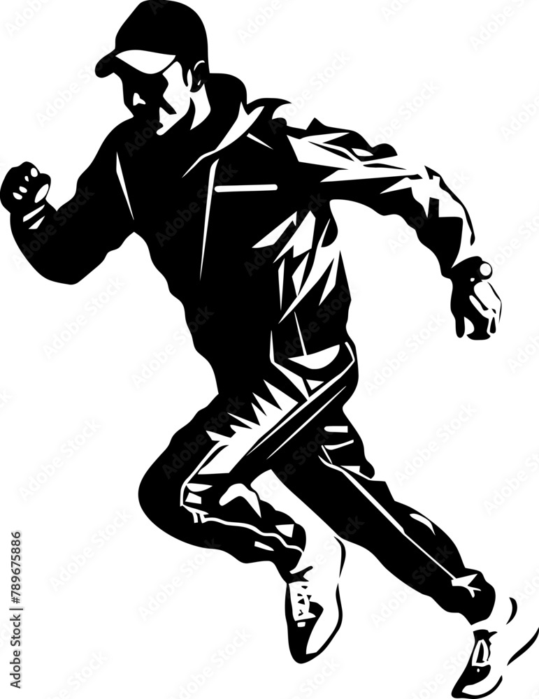 Obraz premium Endurance Essence Runner Logo Vector Swift Stride Marathon Icon Design