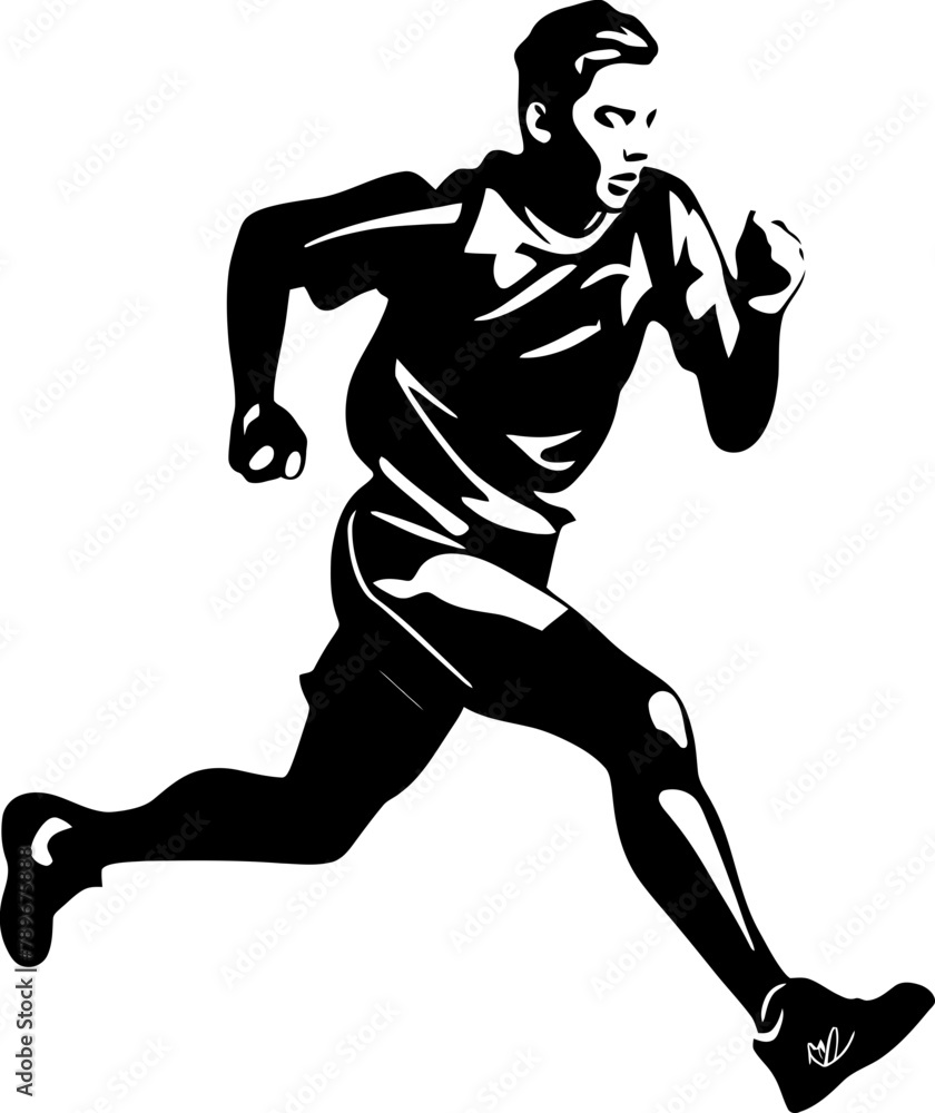 Sprint Stride Marathon Emblem Design Marathon Mania Athlete Iconic Symbol