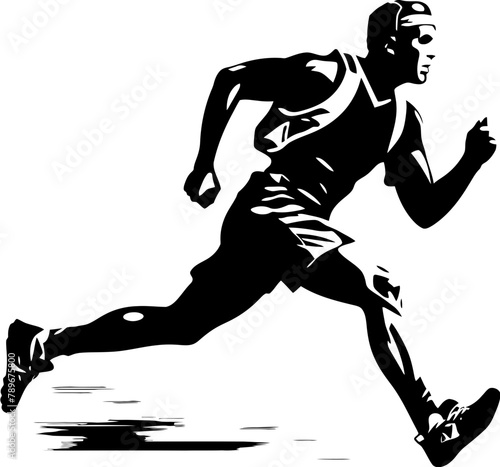 Endurance Essence Marathon Logo Symbol Marathon Majesty Athlete Iconic Vector