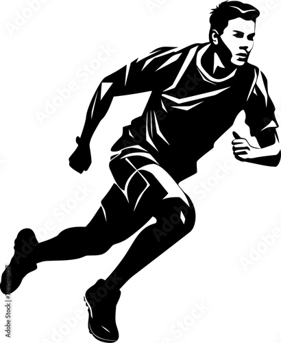 Endurance Evolution Athlete Logo Symbol Swift Sprinter Marathon Runner Vector © BABBAN