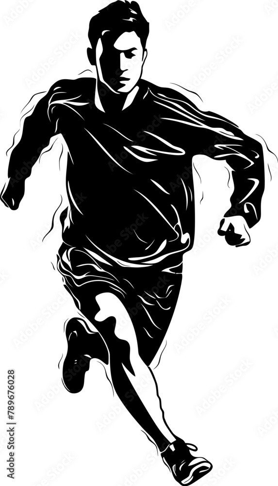 Fototapeta premium Swift Sprint Athlete Icon Vector Sprinter Surge Running Side View Logo Design